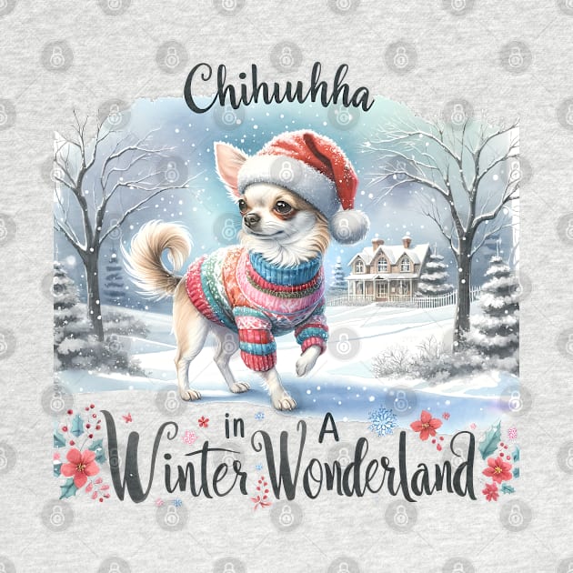 Chihuahua In A Winter Wonderland by  Big Foot Shirt Shop